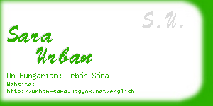 sara urban business card